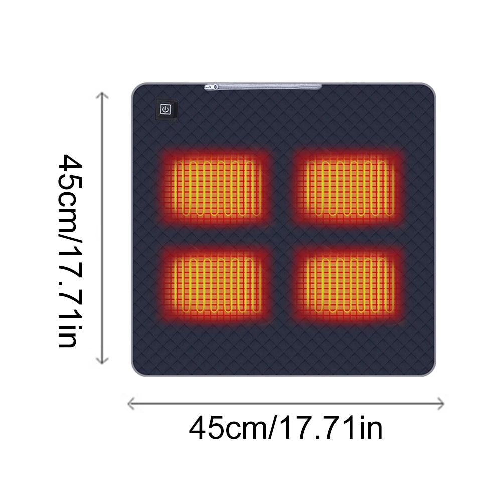WarmSeat Portable Heated Seat Cushion - 3 Heat Levels, USB Powered (Hunting, Stadium, Camping)